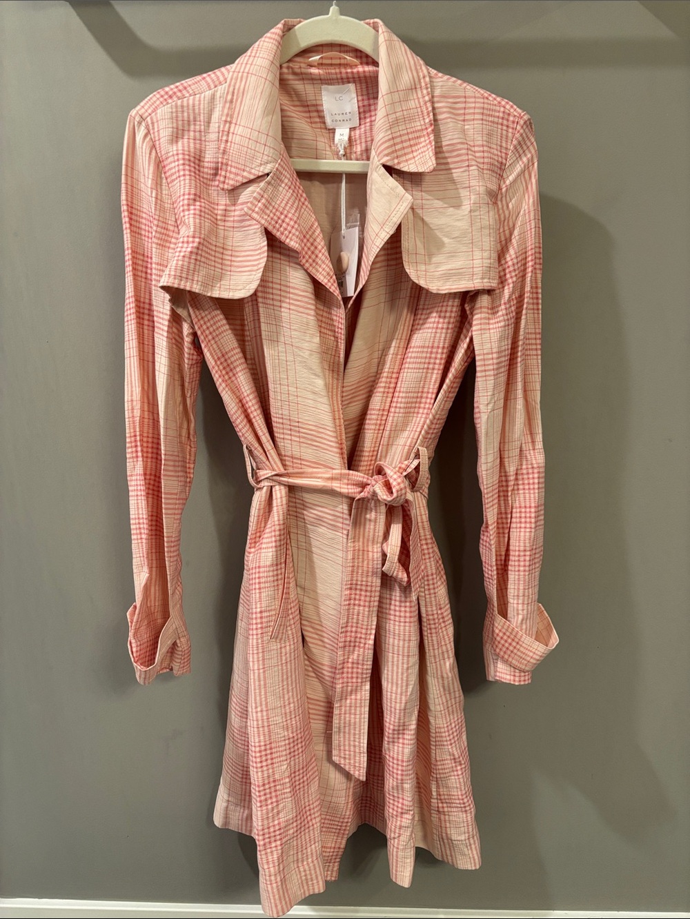 NWT LC Lauren Conrad Peach & Cream Trench Jacket Size M